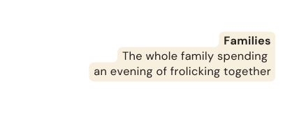 Families The whole family spending an evening of frolicking together